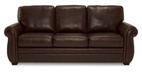 Palliser Walnut Leather Sofa