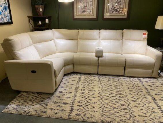 Clearance All Leather Power Rocking Reclining Sectional